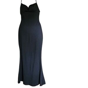 Commense Black Silky Mini Dress NWT Sz S Adjustable Straps Lined Elegant *Read*